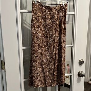 Faithfull the Brand Cheetah Print Wrap Midi Skirt